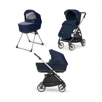 Коляска Inglesina Electa System 2 в 1 на шасси Electa Silver Black, синий