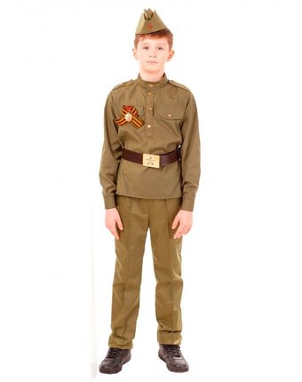 Миниатюра фотографии Пуговка карнавальный костюм солдат патриоты 2032/1 к-18