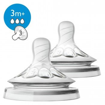 Соска Philips Avent Natural, средний поток, от 3 мес., 2 шт.