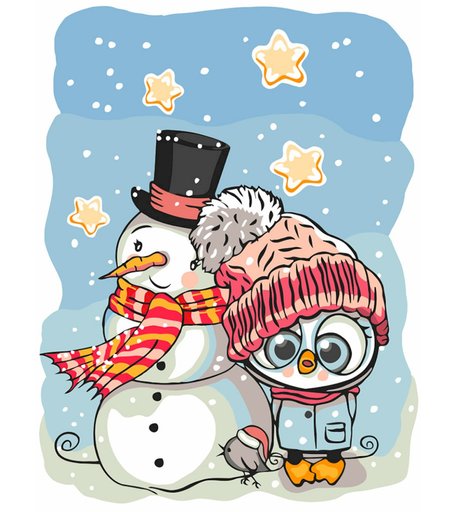 Набор для раскрашивания по номерам ФРЕЯ Зимние забавы