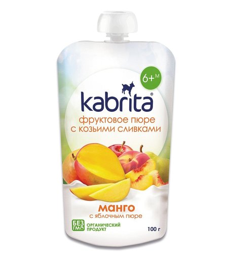 Пюре Kabrita Манго с яблочным пюре, с 6 месяцев, 100 г