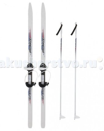 Миниатюра фотографии R-toys лыжи подростковые ski race с палками 130 см