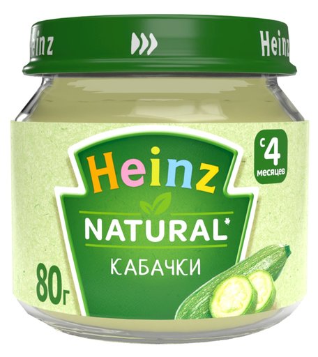 Пюре Heinz кабачок, с 5 месяцев, 80 г