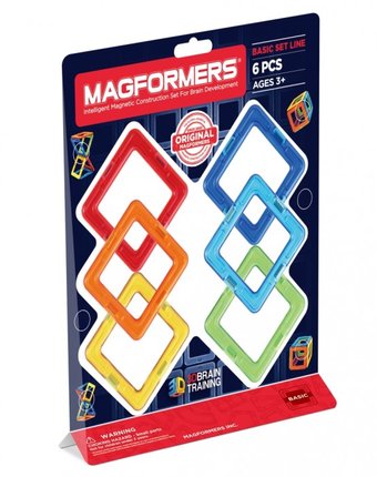Конструктор Magformers Магнитный Квадраты 6 63086