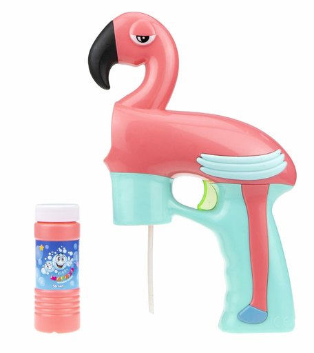Пистолет 1Toy Мы-Шарики Фламинго, с мыльными пузырями, со светом (56 мл)