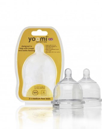 Соска Yoomi для бутылочек средний поток 3-6 мес. 2 шт.