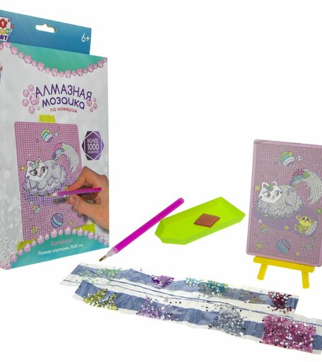 Набор для творчества 1Toy Art Котёнок Алмазная мозаика
