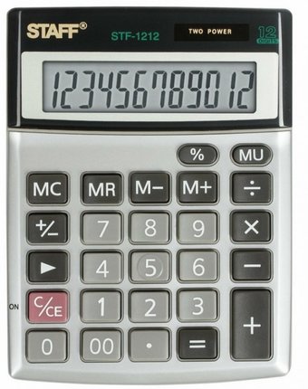 Миниатюра фотографии Staff калькулятор настольный компактный stf-1212 12 разрядов