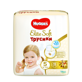 Трусики-подгузники Huggies Элит Софт 5 (12-17кг), 19 шт.