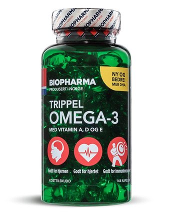 Миниатюра фотографии Biopharma рыбий жир trippel omega-3 144 капсулы
