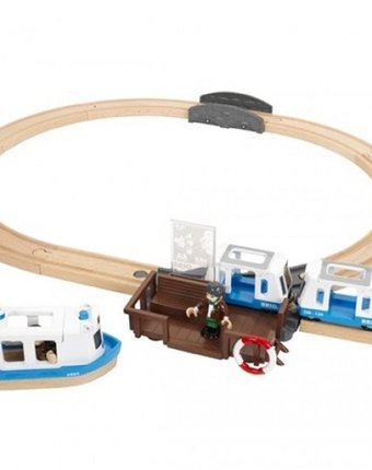 Миниатюра фотографии Brio игровой набор железная дорога с паромом и поездом (свет,звук)