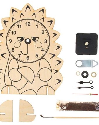 Миниатюра фотографии Деревянный конструктор десятое королевство деревянные часы. ёжик