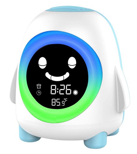 Часы будильник электронные LaLa-Kids с ночником и тренировкой сна Пингвин