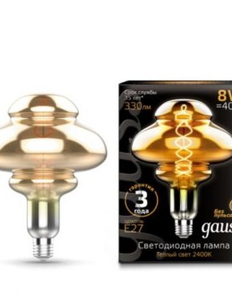 Светильник Gauss Лампа Vintage Filament Flexible LED BD160 8W 330lm E27 2400K