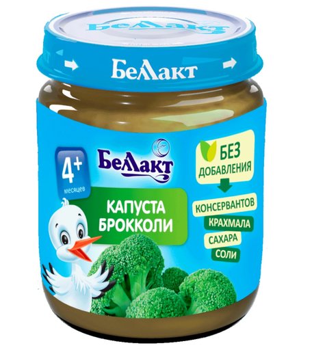 Пюре Беллакт из капусты брокколи, 100 грамм г, с 4 месяцев