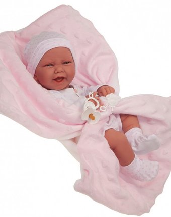 Munecas Antonio Juan  Кукла-младенец Ирен в розовом 42 см