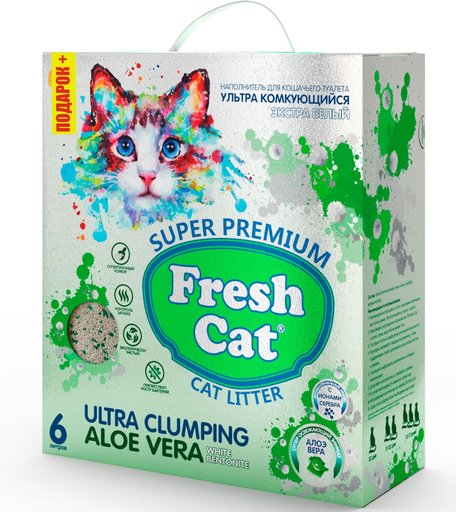 Наполнитель комкующийся Fresh Cat комкующийся наполнитель на основе экстра белой бентонитовой глины, с ароматом \