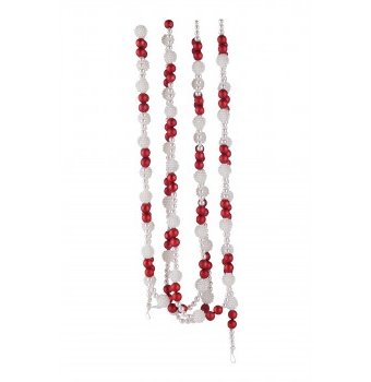 Миниатюра фотографии Новогодние бусы kaemingk, 240 см, красный, белый