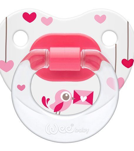 Пустышка WeeBaby с рисунком силикон, от 6 месяцев