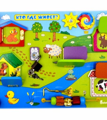 Деревянная игрушка Alatoys Бизиборд Кто где живет