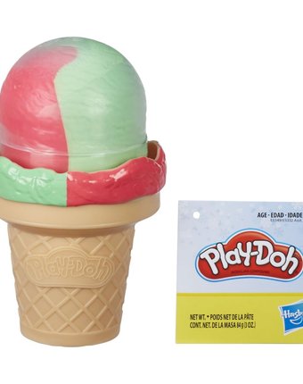 Миниатюра фотографии Набор для лепки из пластилина play-doh мороженое розово-зеленое