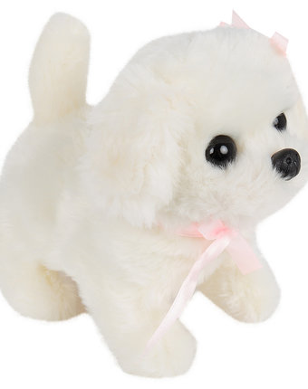 Миниатюра фотографии Интерактивная мягкая игрушка игруша собачка цвет: белый