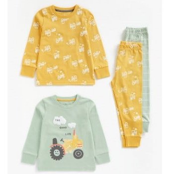 Пижамы "Жизнь хороша", 2 шт., зеленый, желтый
