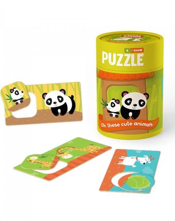 Mon Игровой набор Зоология для малышей Хвостатые друзья: пазлы и карточки с заданиями