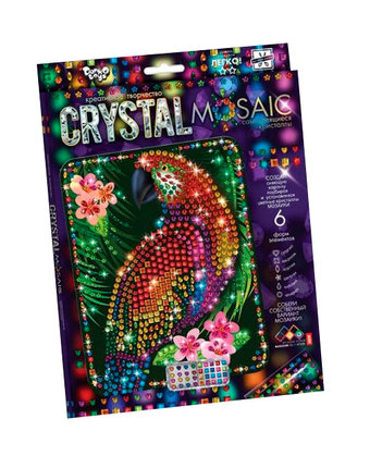 Миниатюра фотографии Набор для творчества данко-тойс crystal mosaic попугай