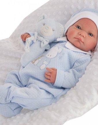 Munecas Antonio Juan  Кукла Реборн младенец Виктория в голубом 40 см