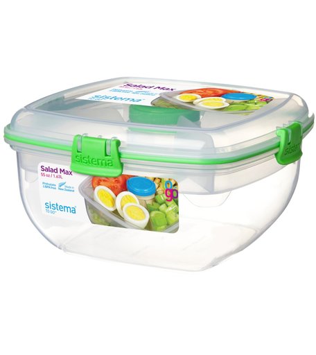 Sistema, Контейнер для салата с разделителями и приборами 1,63л \