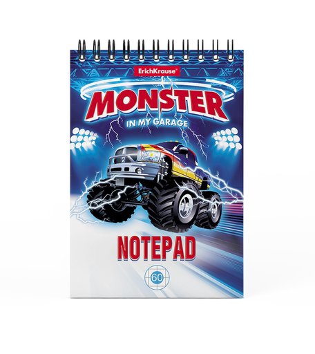 Блокнот клетка А6 60л ErichKrause Monster Car