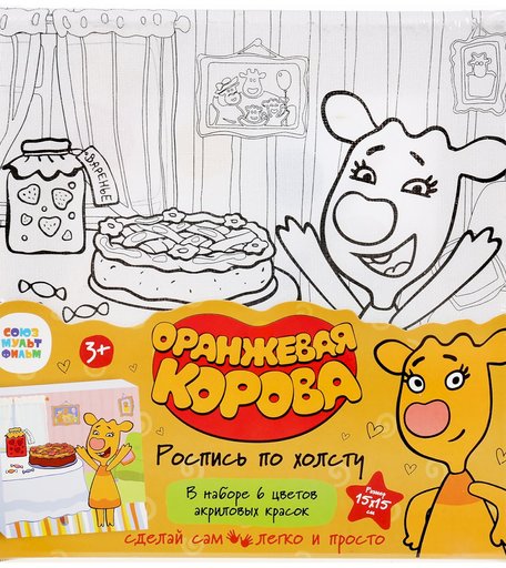 Набор для творчества Multiart Холст для росписи Оранжевая корова