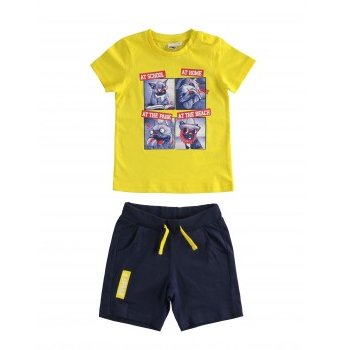 Миниатюра фотографии Футболка и шорты ido в комплекте, желтый, синий