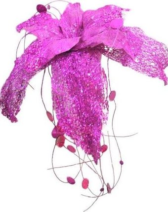 Миниатюра фотографии Декоративное украшение winter wings гранд карнавал волшебный цветок фукси 35 см