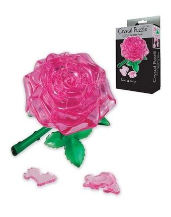 Миниатюра фотографии Головоломка crystal puzzle роза розовая цвет: розовый