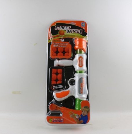 1 Toy Игрушечное оружие Street Battle с мягкими шариками 12 шт.