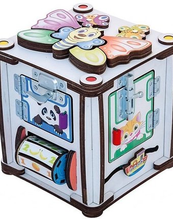 Деревянная игрушка Нумикон Игры Монтессори Бизи-куб Зверята со светом
