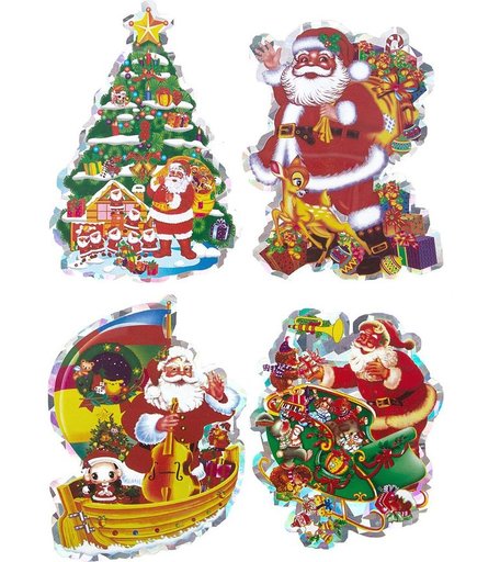 Наклейка-панно Winter Wings Дед Мороз 4 шт 32 x 18 см