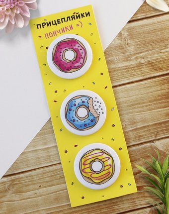 Миниатюра фотографии Набор значков орландо - прицепляйки пончики, 3.8 см