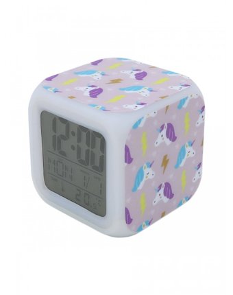 Миниатюра фотографии Часы mihi mihi будильник единорог с подсветкой №12