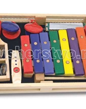 Миниатюра фотографии Музыкальный инструмент melissa & doug набор музыкальных инструментов 7 элементов