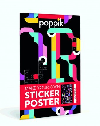 PoppiK Гигантский стикер постер из наклеек Алфавит английский