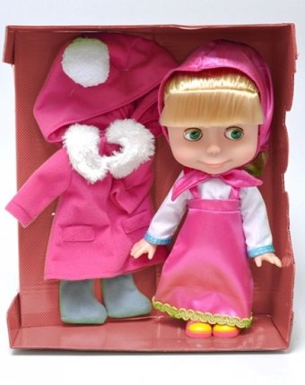 Карапуз Интерактивная кукла Маша с набором зимней одежды 25 см