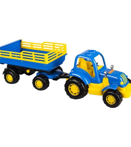 Трактор Полесье Крепыш с прицепом синий