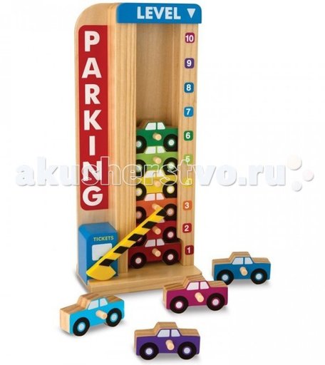 Деревянная игрушка Melissa & Doug Классические игрушки Сложи и посчитай Гараж