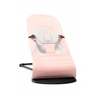 Миниатюра фотографии Кресло-шезлонг babybjorn balance soft cotton jersey, розовый, серый
