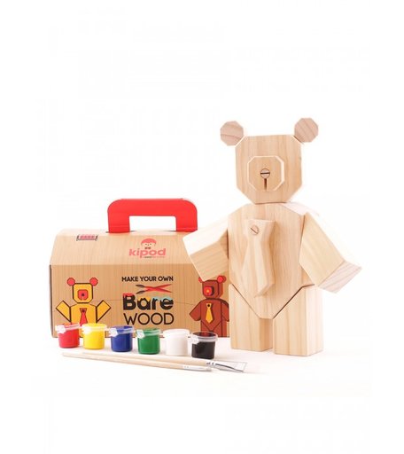 Kipod Toys Деревянный набор Собери медведя с красками