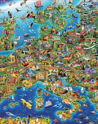 Educa Пазл Сумасшедшая карта Европы 500 деталей