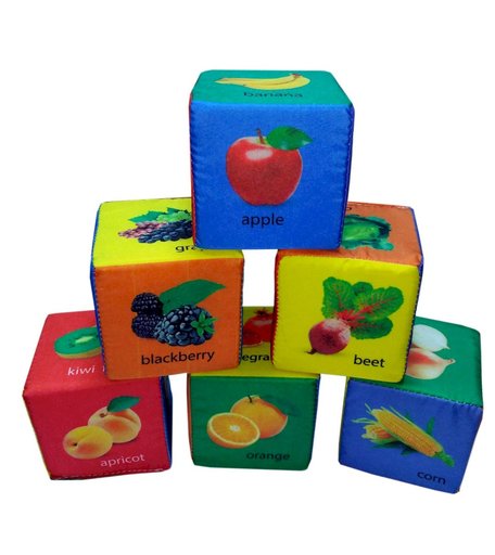 Набор кубиков Издательство Учитель Фрукты, овощи и ягоды по-английски, 7х7х7